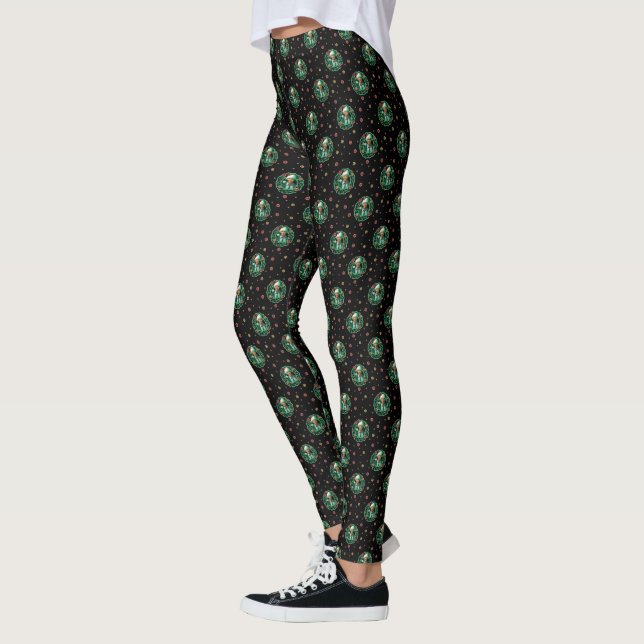 Clark Griswold Christmas Wreath Pattern Leggings (Left)
