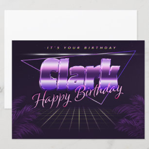 Clark Name Vorname lila retro Karte Geburtstag Card