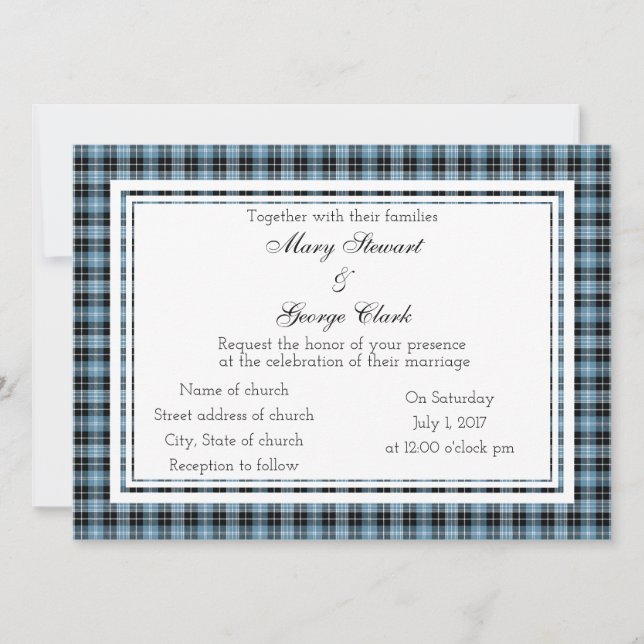 Clark Scottish Wedding Invitation (Front)
