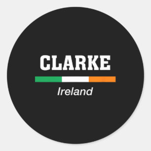 Clarke Irish Family Name St Patricks Day Ireland F Classic Round Sticker