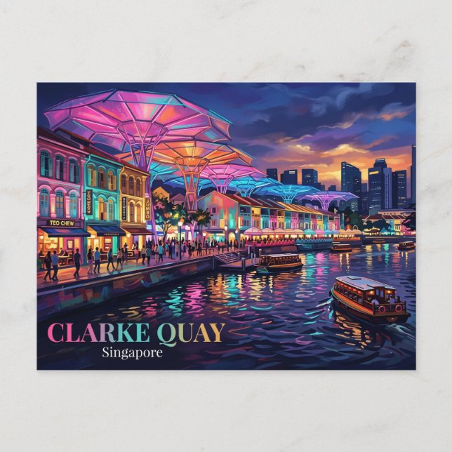 Clarke Quay Singapore Postcard (Front)
