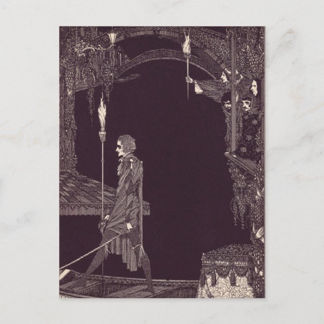 Clarke's Edgar Allan Poe Illustrations Postcard (Front)