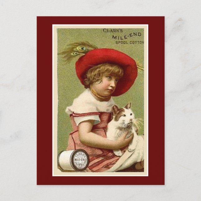 Clarks Child with Cat Postcard (Front)