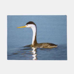 Clark's Grebe Painting - Original Bird Art Doormat