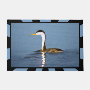 Clark's Grebe Painting - Original Bird Art Doormat