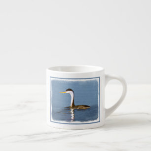 Clark's Grebe Painting - Original Bird Art Espresso Cup