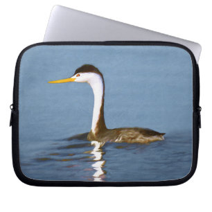 Clark's Grebe Painting - Original Bird Art Laptop Sleeve