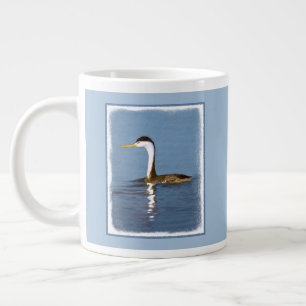 Clark's Grebe Painting - Original Bird Art Large Coffee Mug