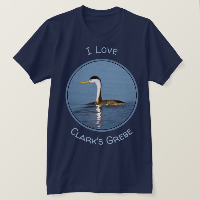 Clark's Grebe Painting - Original Bird Art T-Shirt (Design Front)