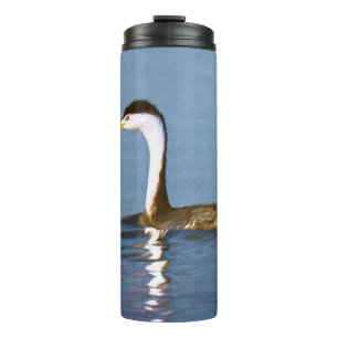 Clark's Grebe Painting - Original Bird Art Thermal Tumbler