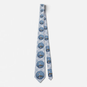 Clark's Grebe Painting - Original Bird Art Tie