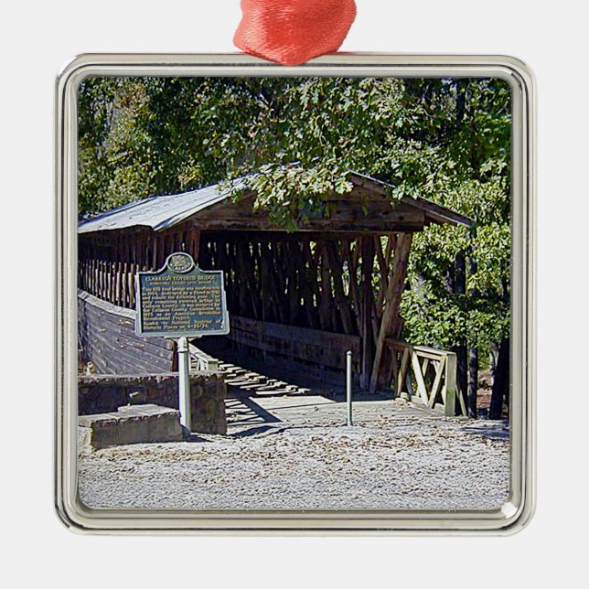 Clarkson Covered Bridge Alabama  Metal Tree Decoration (Front)