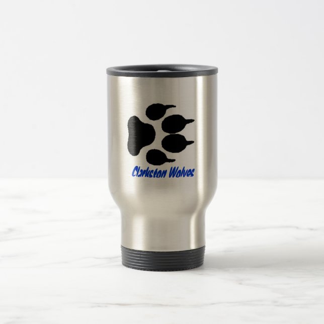 Clarkston Wolves wolf print mug (Center)