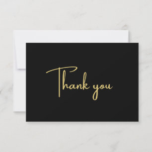 Clasic Black and Gold Black Personalised Sympathy Thank You Card