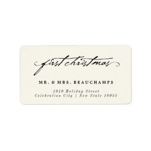 Clasic Handwriting Mr & Mrs 1st Noel Address Label