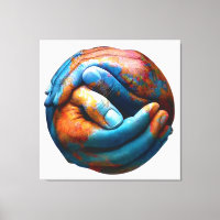 Clasped Hands Forming Planet Earth World Peace