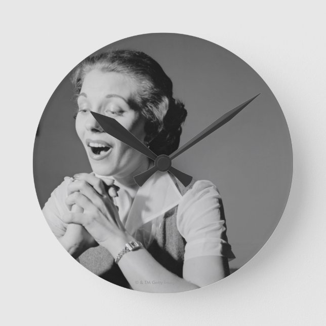 Clasped Hands Round Clock (Front)