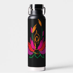 clasped hands water bottle