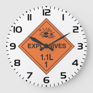 Class 1.1L Explosives Hazard Sign Large Clock