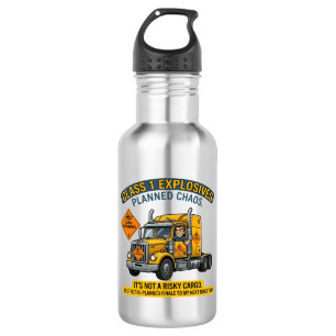 Class 1 Explosives Trucker Gift   Funny ADR Hazard 532 Ml Water Bottle