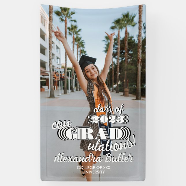Class 2023 Bold Photo ConGRADulations Graduation Banner (Vertical)