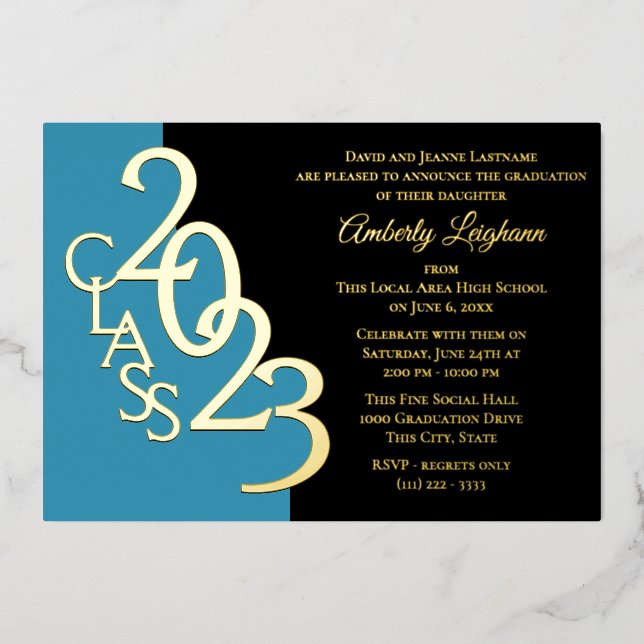 Class 2023 Graduation Foil Invitation (Front)