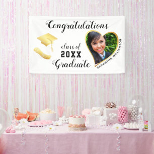Class 2025 Graduate Photo White Graduation Banner