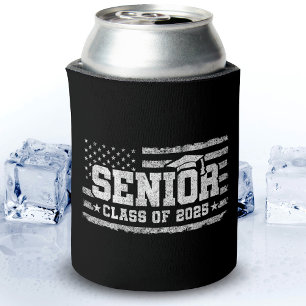Class 2025 Graduation American Flag Senior 2025 Can Cooler