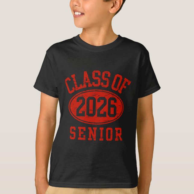 Class 2026 Senior Back School Design T-Shirt (Front)