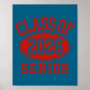 Class 2026 Senior Back School Illustration Poster
