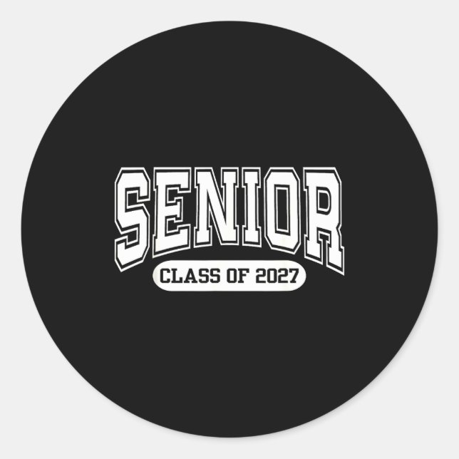 Class 2027 Graduation Senior Back Classic Round Sticker (Front)