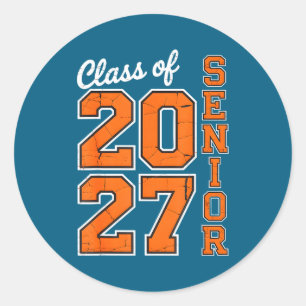 Class 2027 Senior 27 High Classic Round Sticker