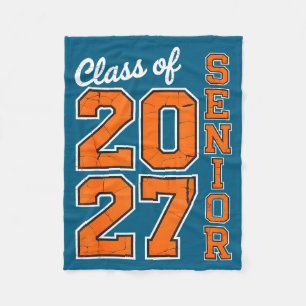 Class 2027 Senior 27 High Design Fleece Blanket