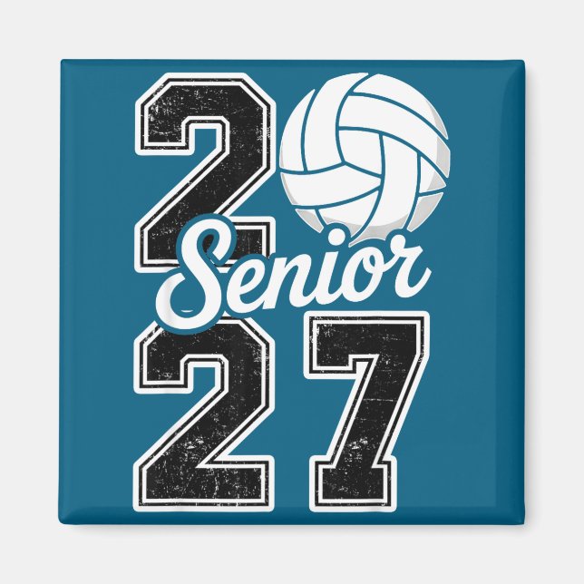 Class 2027 Volleyball Senior 2027 Design Magnet (Front)
