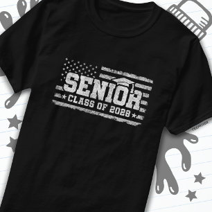 Class 2028 Graduation American Flag Senior 2028 T-Shirt