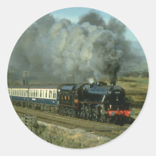 Class 5 No. 5407 crosses the other Clapham Common, Classic Round Sticker