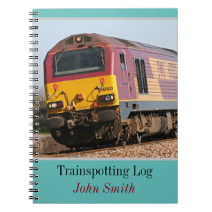 Class 67 diesel trainspotting log personalised spiral notebook