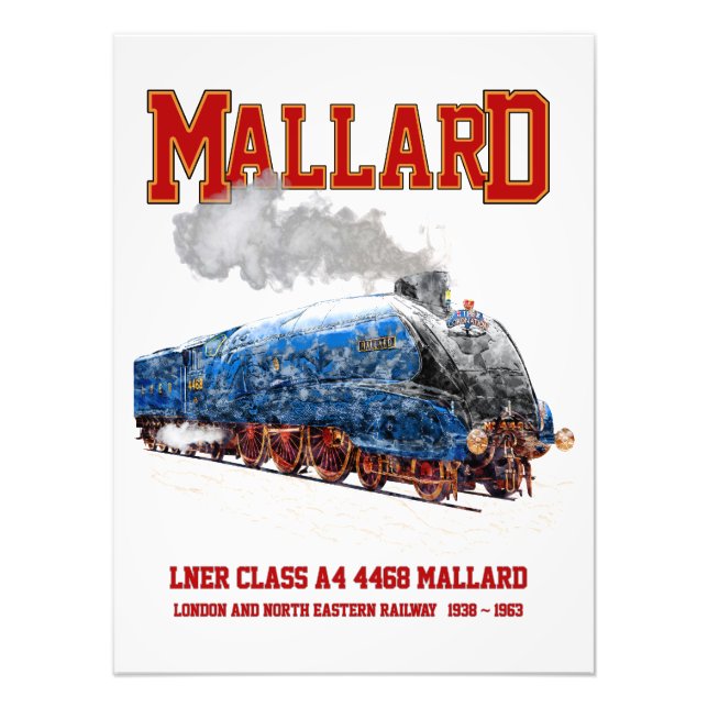 Class A4 Mallard - World Fastest Steam Locomotive Photo Print (Front)