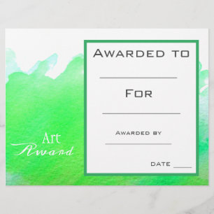 Class art award green paint splash watercolor