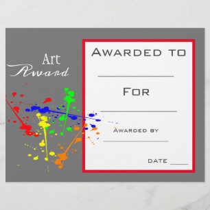 Class art award paint splash