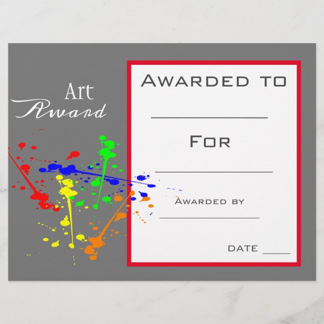 Class art award paint splash (Front)