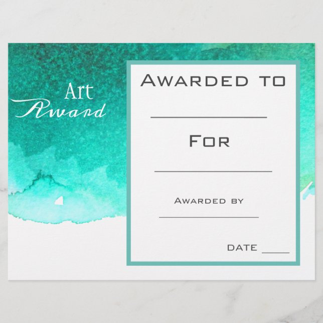 Class art award paint splash watercolor (Front)