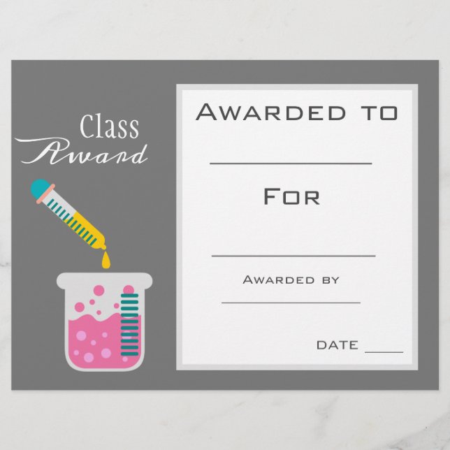 Class award science chemistry subject student (Front)