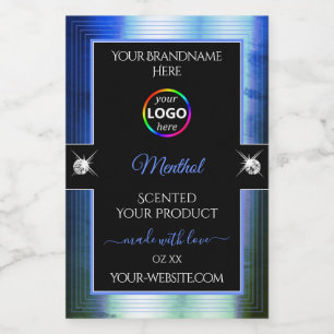 Class Black Shiny Royal Blue Logo Product Label