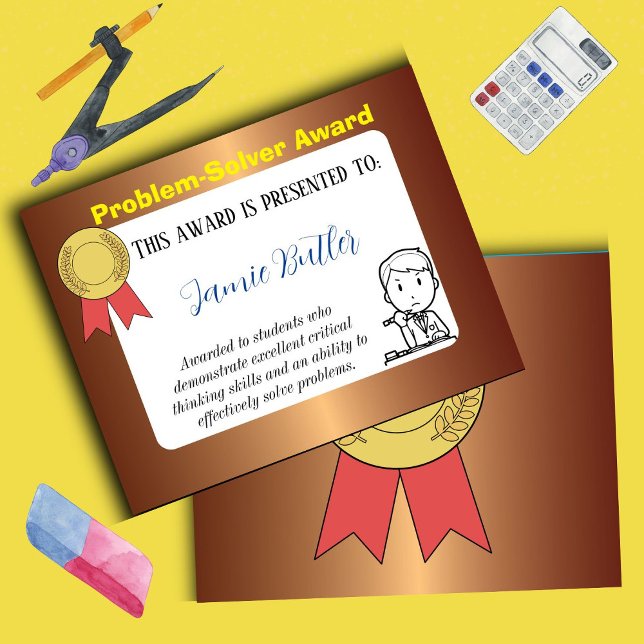 Class certificate awards school assembly (Problem solver)