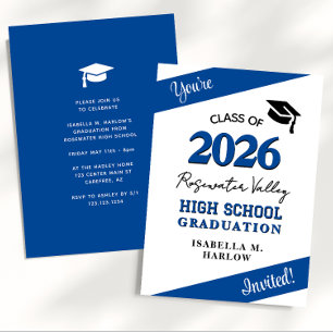Class Colours Blue YY Graduation Invitation