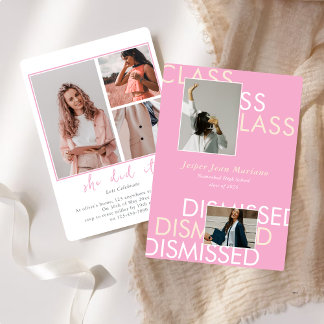 Class Dismissed 2026 Photo Minimal Graduation  Invitation