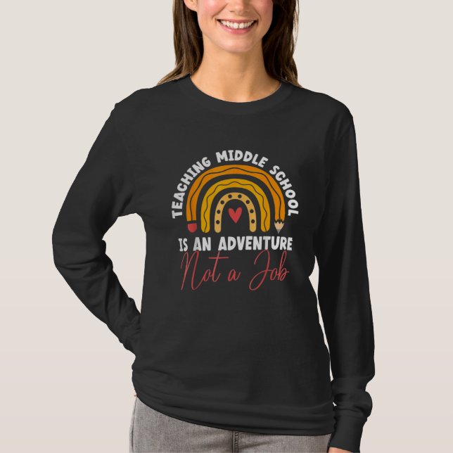 Class Education Teacher Back To School Rainbow T-Shirt (Front)