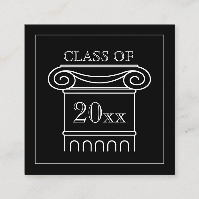 Class Graduation Insert Announcement Modern Column (Front)
