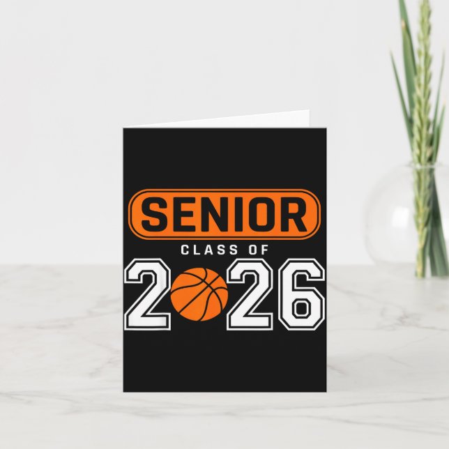 Class Graduation Senior 26 Basketball Card (Front)